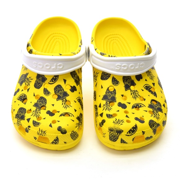 crocs with pineapples on them